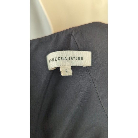 Rebecca Taylor Black Tropical Wool Blend Lace Shift Dress 2 Elegant Versatile - Picture 3 of 5